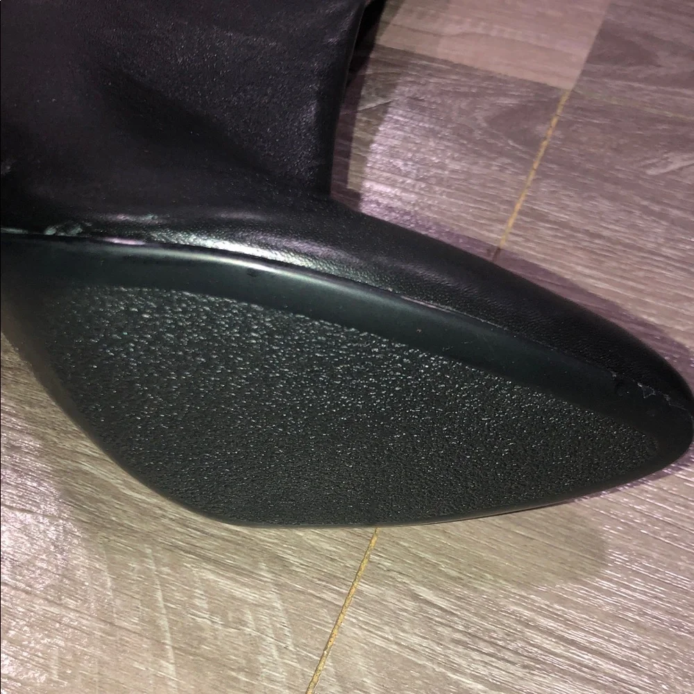 Guess Riselan Pull on Knee / Over the Knee Black Leather Boots New - Picture 2 of 11
